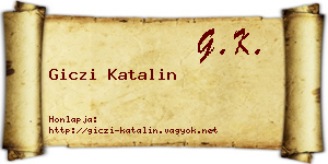 Giczi Katalin névjegykártya